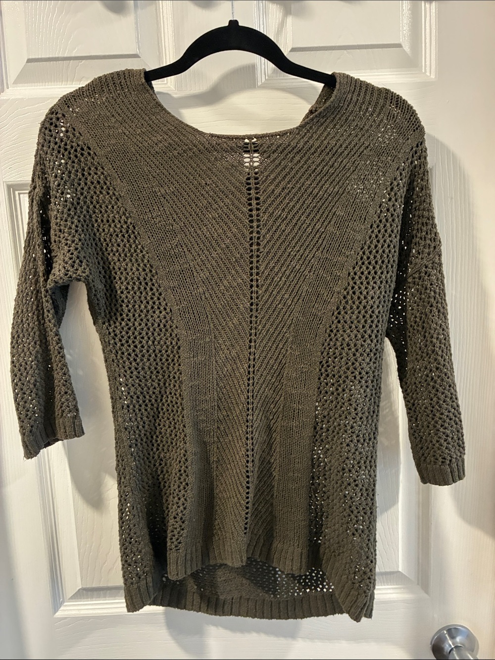 Old Navy Olive Open-Weave Crewneck Sweater